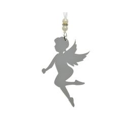 Ornament brad - Silver Fairy with Hanger - Mirror Finish