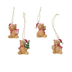 Ornament brad - Christmas Brown Bear with Hanger - mai multe modele