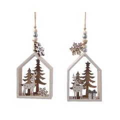 Ornament brad - House Senery - Deer-Tree with Hanger - mai multe modele