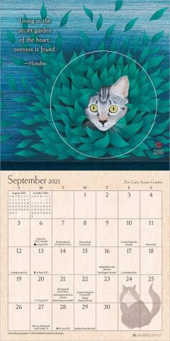 Calendar 2021 - Zen Cat Mini, 17.5x17.5 cm