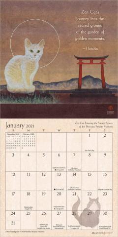 Calendar 2021 - Zen Cat Mini, 17.5x17.5 cm