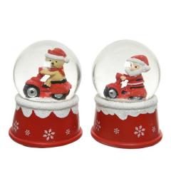 Decoratiune - Santa-Bear Snow Globe - Red - mai multe modele