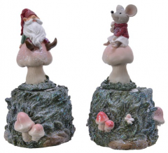 Figurina decorativa - Mouse-Gnome Mushroom - doua modele - pret pe bucata
