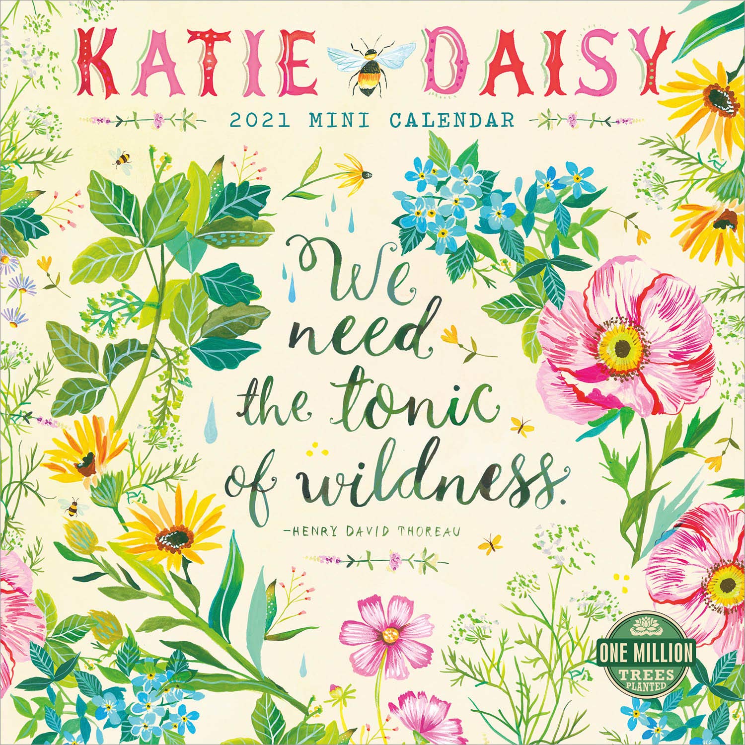 Calendar 2021 Katie Daisy Mini, 17.5x17.5 cm Amber Lotus Publishing