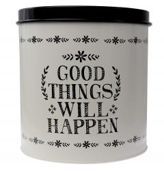 Cutie metalica rotunda - Good Things Storage Tin White