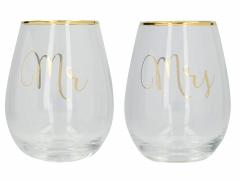 Set 2 pahare pentru vin - Mr and Mrs