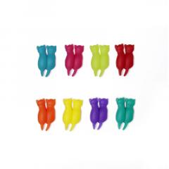 Set 8 accesorii pentru pahar - Rainbow Cat Drink Markers