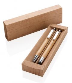 Set cu creion mecanic si pix din bambus