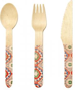 Set tacamuri din lemn - Wood Cutlery Mandala