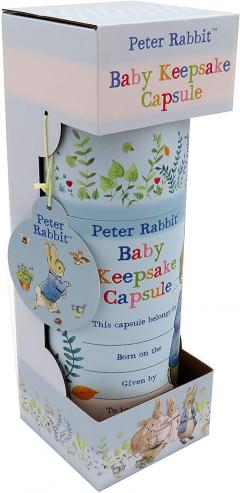 Peter Rabbit Baby Keepsake Capsule Tube Pastel Stripes