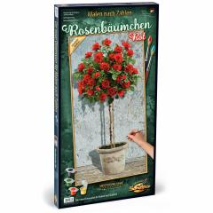 Kit pictura cu numere - Red Rose Tree, 40x80 cm