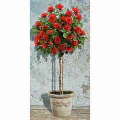 Kit pictura cu numere - Red Rose Tree, 40x80 cm