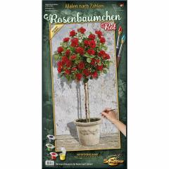 Kit pictura cu numere - Red Rose Tree, 40x80 cm