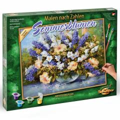 Kit pictura cu numere - Summer Flowers, 40x50 cm