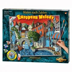 Kit pictura cu numere - European Melody, 40x50 cm