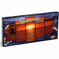 Kit pictura cu numere - Funf - Caribbean Sunset, 132x72 cm