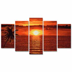 Kit pictura cu numere - Funf - Caribbean Sunset, 132x72 cm