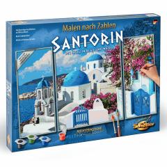 Kit pictura cu numere - Triptic - Santorini, 50x80 cm