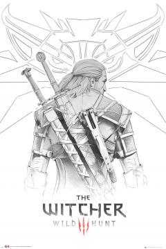 Poster - The Witcher, Wild Hunt: Geralt Sketch