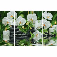 Kit pictura cu numere - Triptic - Spa Oasis, 50x80 cm