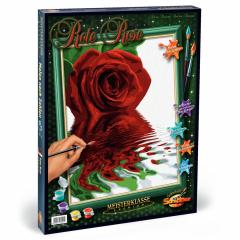 Kit pictura cu numere - Red Rose, 40x50 cm