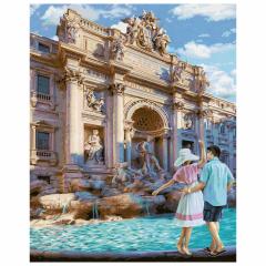 Kit pictura cu numere - Fontana di Trevi in Roma, 40x50 cm
