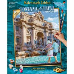 Kit pictura cu numere - Fontana di Trevi in Roma, 40x50 cm