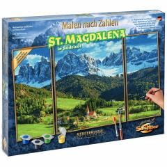 Kit pictura cu numere - Triptic - St. Magdalena in South Tyrol, 50x80 cm