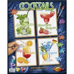 Kit pictura cu numere - Quattro - Cocktails, 36x48 cm