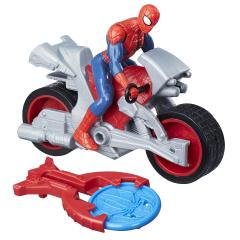 MOTOCICLETA LUI SPIDERMAN CU FIGURINA SI LANSATOR