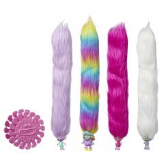 Set 4 figurine Trolls Hair Huggers - Glitter Pack