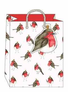 Punga de cadou - Medium - Christmas Robins