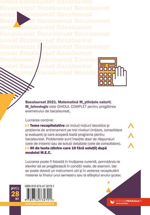 Bacalaureat 2021 - Matematica. Stiintele Naturii ...