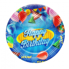 Set 10 -  Farfurii 23 cm Happy Birthday - mai multe modele