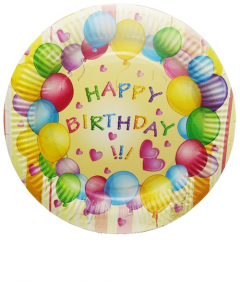 Set 10 -  Farfurii 23 cm Happy Birthday - mai multe modele