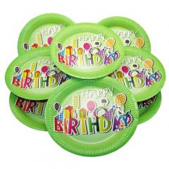 Set 10 -  Farfurii 23 cm Happy Birthday - mai multe modele