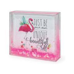 Rama foto - Flamingo Glitter Photo Frame-Just Be Your Own Unique Beautiful Self,  8.8x10.7cm