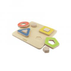 Puzzle din lemn - Forme geometrice pline si contur