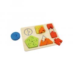 Puzzle din lemn - Forme geometrice colorate