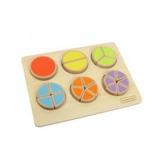 Puzzle din lemn - Invatarea fractiilor