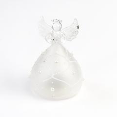 Decoratiune Craciun - Glass Angel with Light, pearls