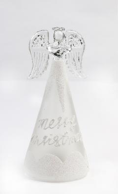 Decoratiune Craciun - Glass Angel with Light, Merry Christmas