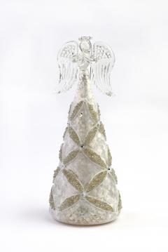 Decoratiune Craciun - Glass Angel with Light, gemstones