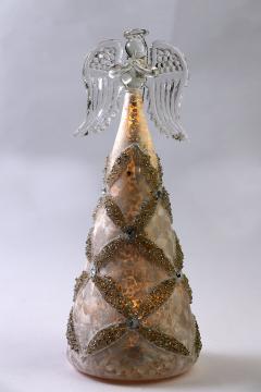 Decoratiune Craciun - Glass Angel with Light, gemstones