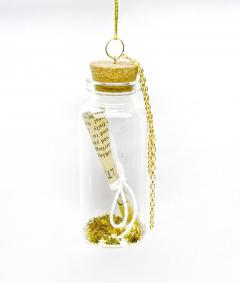 Decoratiune Craciun - Glass Bottle, ravas si stelute aurii