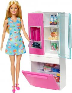 Barbie Set Mobilier Bucatarie Cu Papusa Blonda