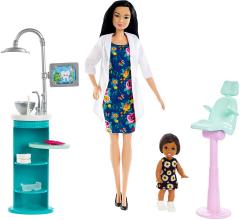 Barbie Cariere Set Mobilier Cu Papusa Doctor Stomatolog