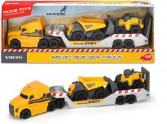 Set masinunte - Trailer Volvo Mack cu basculanta si buldozer / Micro Builder Truck