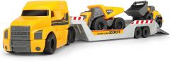 Set masinunte - Trailer Volvo Mack cu basculanta si buldozer / Micro Builder Truck