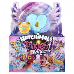 Figurina - Hatchimals Pixies Riders, papusica cu unicorn albastru
